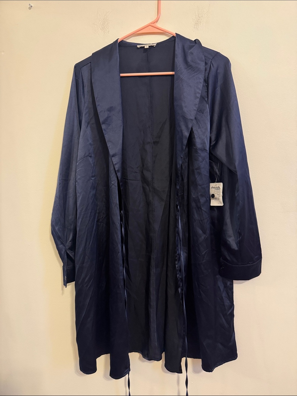 Charlotte Russe Navy Satin Robe